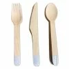Puffnpop Silver Wooden Cutlery (8sets) Dinosaur