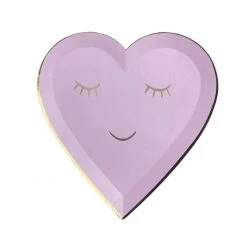 Puffnpop Tableware And Decorations Lilac Love Sleep Face Heart Plates 9" (8pcs)
