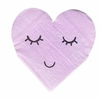 Puffnpop Love Sleep Face Purple Heart Napkins (8pcs)