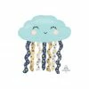 Puff And Pop Foil Balloons Supersize Blue Smiley Cloud Foil