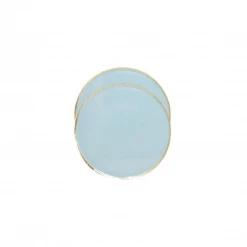 Puffnpop Mermaid Blue Gold Rim Plates 7" (8pcs)