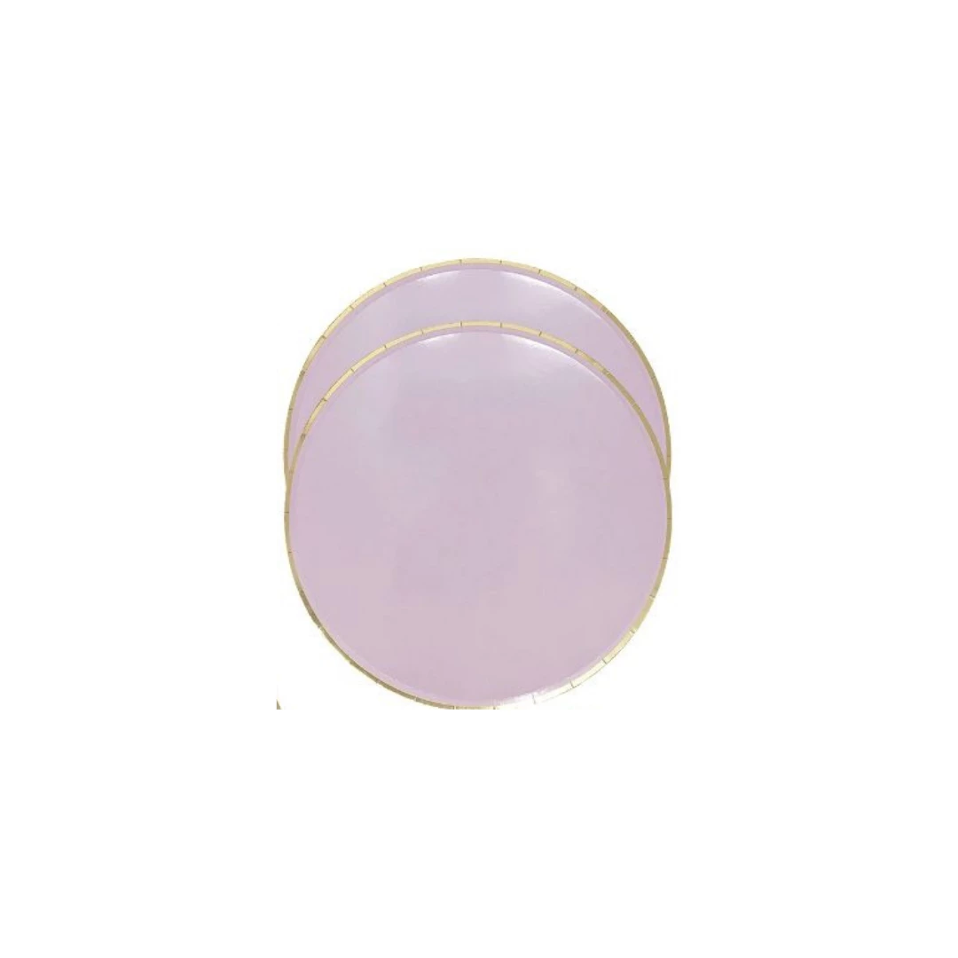 Puffnpop Lilac Gold Rim Plates 7" (8pcs) 3 Puffnpop Lilac Gold Rim Plates 7" (8pcs)