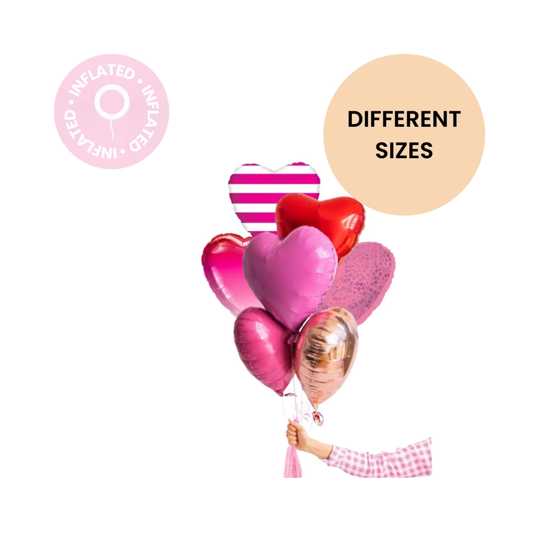 Puff And Pop Balloon Bouquets Popular RED And PINK Heart Bouquet 3 Puff And Pop Balloon Bouquets Popular RED And PINK Heart Bouquet