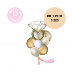 Puff And Pop Balloon Bouquets Gold Proposal Ring Bouquet