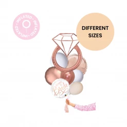 Puff And Pop Rose Gold Proposal Ring Bouquet Balloon Bouquets