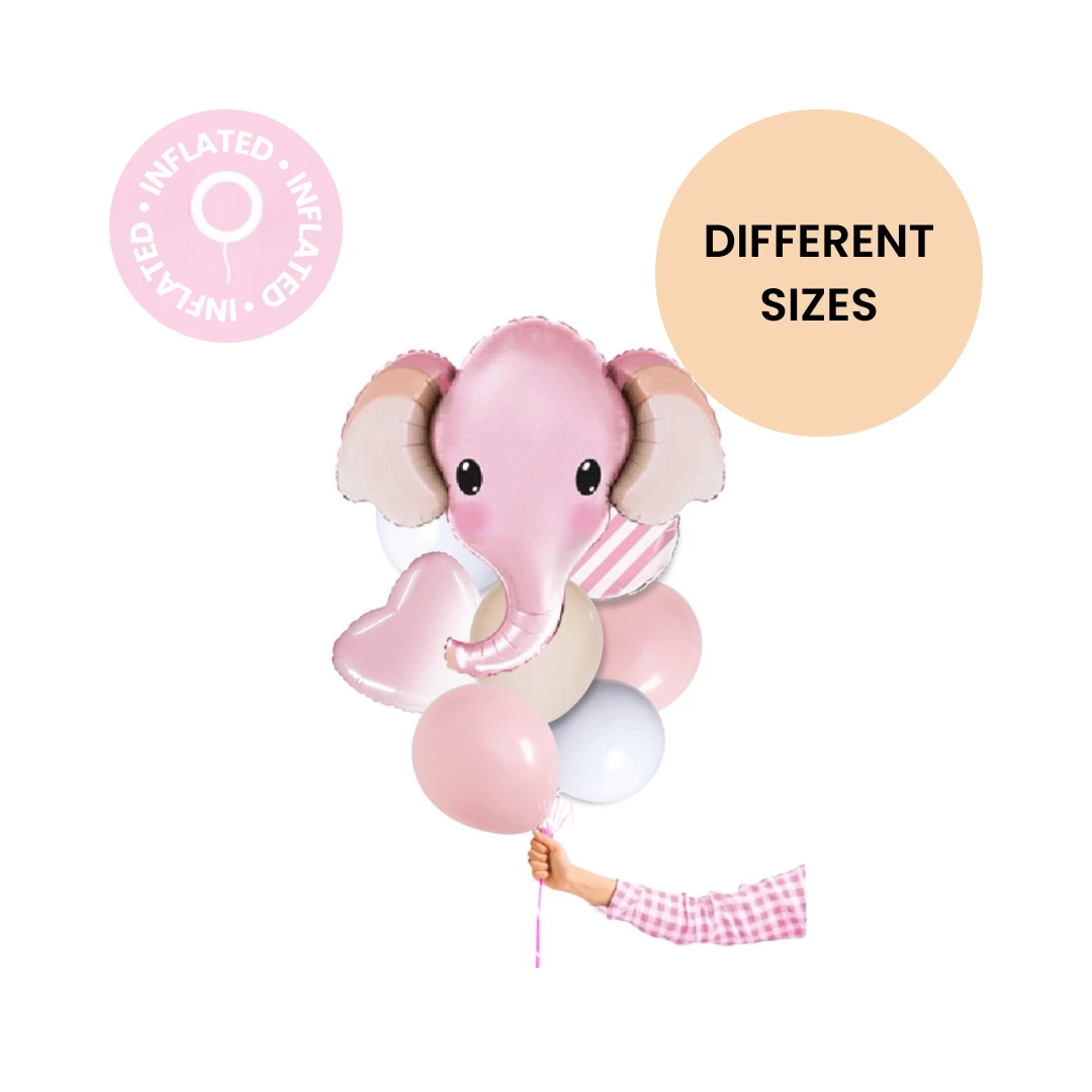Puff And Pop Balloon Bouquets Newborn Girl Elephant Bouquet 3 Puff And Pop Balloon Bouquets Newborn Girl Elephant Bouquet