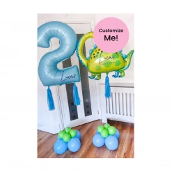Puffnpop Dinosaur Number Balloon Set