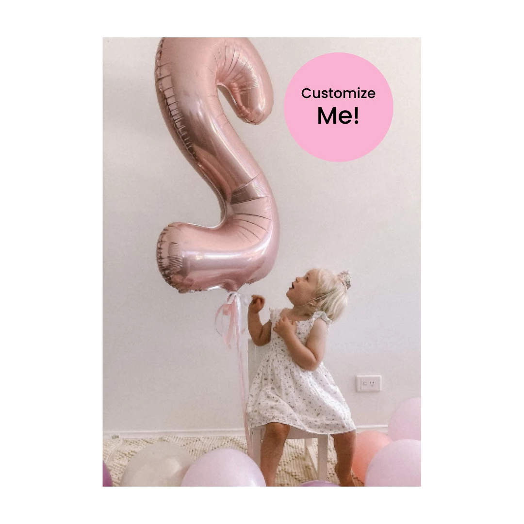 Puffnpop Metallic Rose Gold Supersized Number 3 Puffnpop Metallic Rose Gold Supersized Number