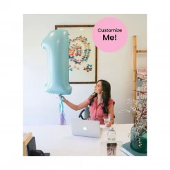 Puffnpop Matte Light Blue Supersized Number