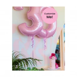 Puffnpop Number Balloons Matte Light Pink Supersized Number