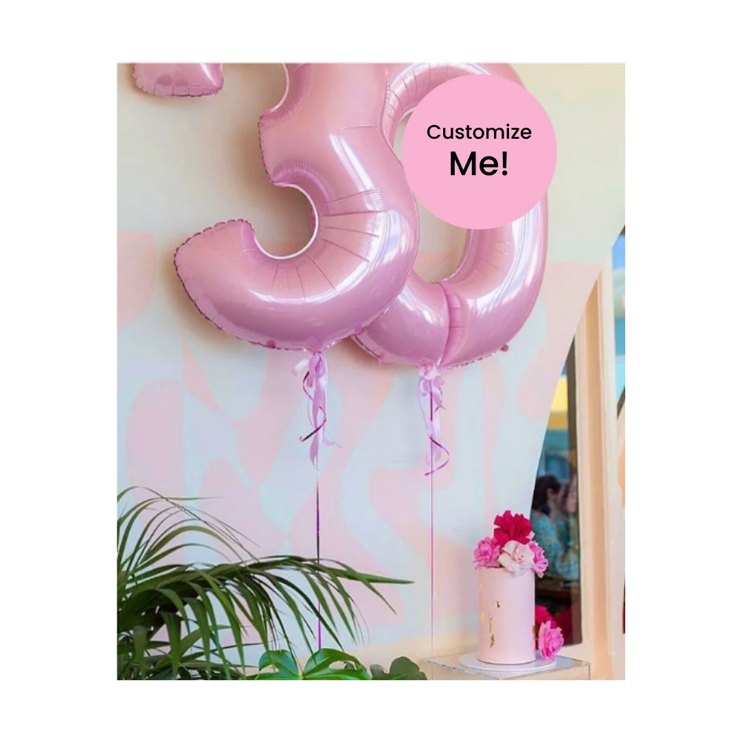 Puffnpop Build A Balloon Bouquet Matte Light Pink Supersized Number 3 Puffnpop Build A Balloon Bouquet Matte Light Pink Supersized Number