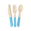 Puffnpop Blue Wooden Cutlery (8sets) Dinosaur