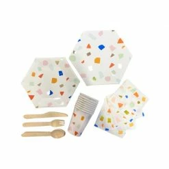 Puff And Pop Patterned Gold Foil Tableware Set Tableware Sets