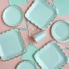 Puff And Pop Pastel Green Mint Square ECO Tableware Set Dinosaur