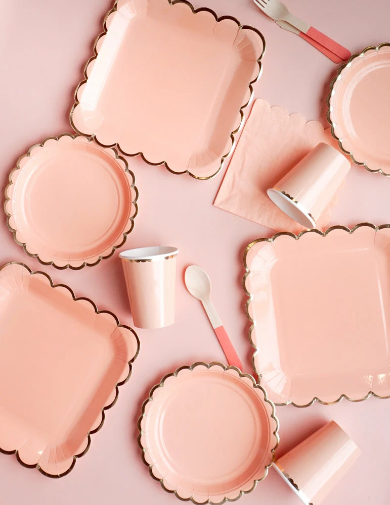 Puff And Pop Pastel Peach Scallop Tableware Set Unicorn 3 Puff And Pop Pastel Peach Scallop Tableware Set Unicorn