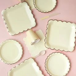 Puff And Pop Pastel Yellow Scallop Tableware Set Unicorn