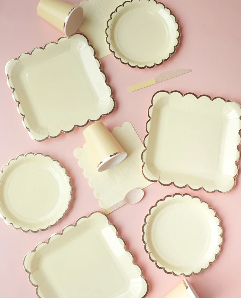 Puff And Pop Pastel Yellow Scallop Tableware Set Unicorn 3 Puff And Pop Pastel Yellow Scallop Tableware Set Unicorn