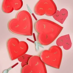 Puff And Pop Tableware Sets Red Love Sleep Face Tableware Set