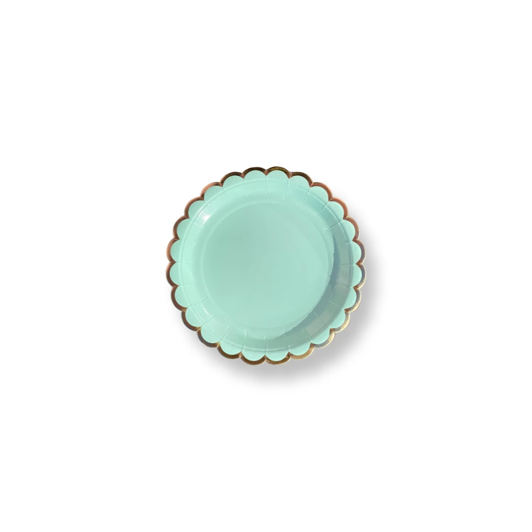 Puffnpop Pastel Mint Scallop Plates 7" (8pcs) Paper Plates 3 Puffnpop Pastel Mint Scallop Plates 7" (8pcs) Paper Plates