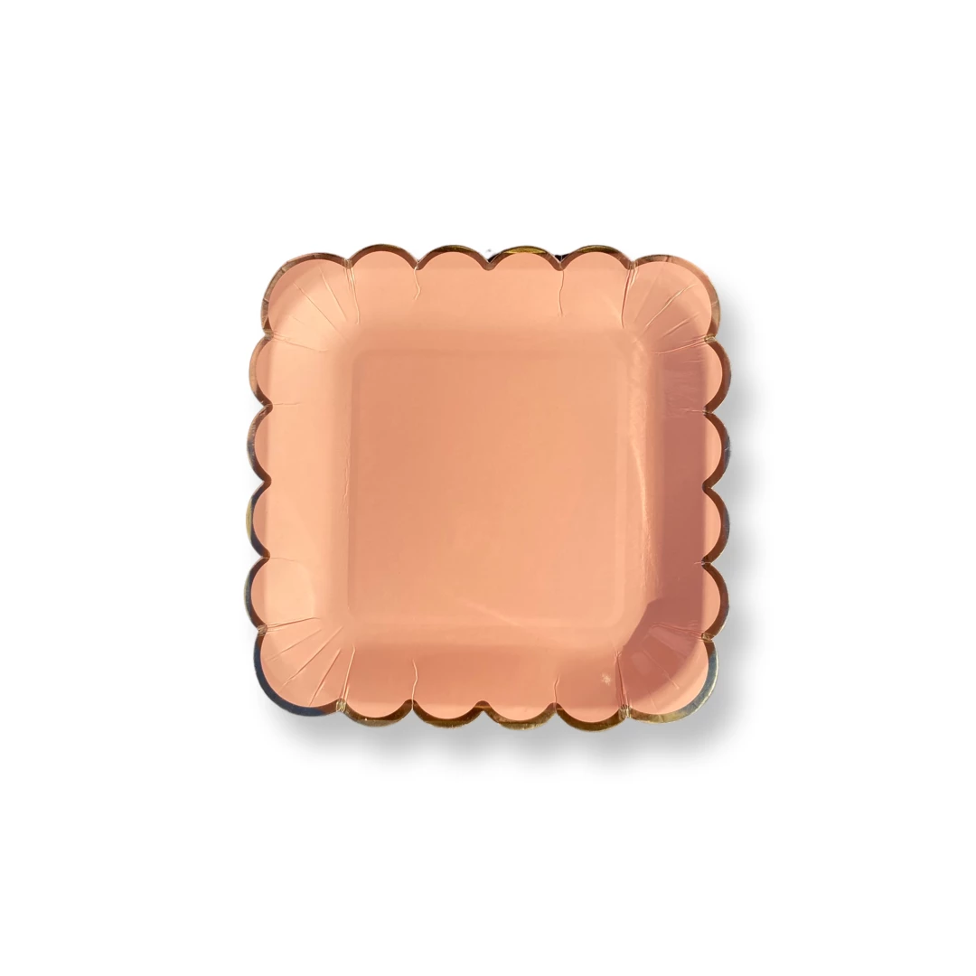 Puffnpop Pastel Peach Scallop Plates 9" (8pcs) 3 Puffnpop Pastel Peach Scallop Plates 9" (8pcs)