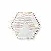 Puffnpop White And Gold Geo Plates 9" (8pcs) Paper Plates