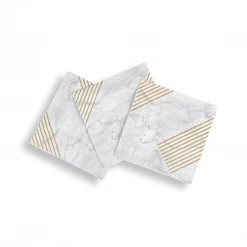 Puffnpop White And Gold Napkins (20pcs)
