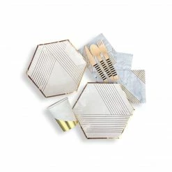 Puff And Pop White And Gold Tableware Set