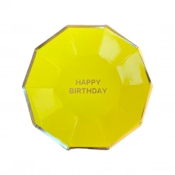 Puffnpop Happy Birthday Yellow Plates 9" (8pcs)