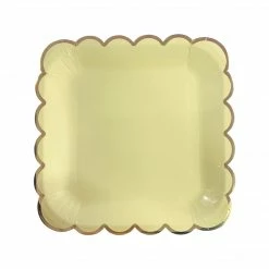 Puffnpop Paper Plates Pastel Yellow Scallop Plates 9" (8pcs)