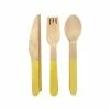 Puffnpop Yellow Wooden Cutlery Set (8sets)