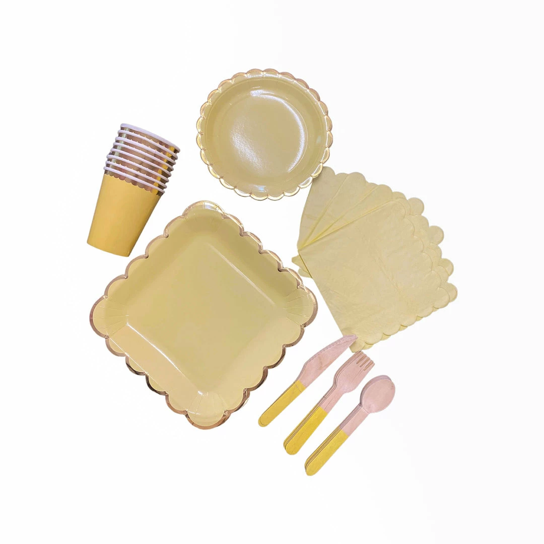 Puff And Pop Pastel Yellow Scallop Tableware Set Unicorn 4 Puff And Pop Pastel Yellow Scallop Tableware Set Unicorn