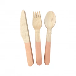 Puffnpop Orange Wooden Cutlery (8sets)
