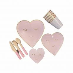 Puff And Pop Pastel Pink Love Sleep Face Tableware Set Tableware Sets