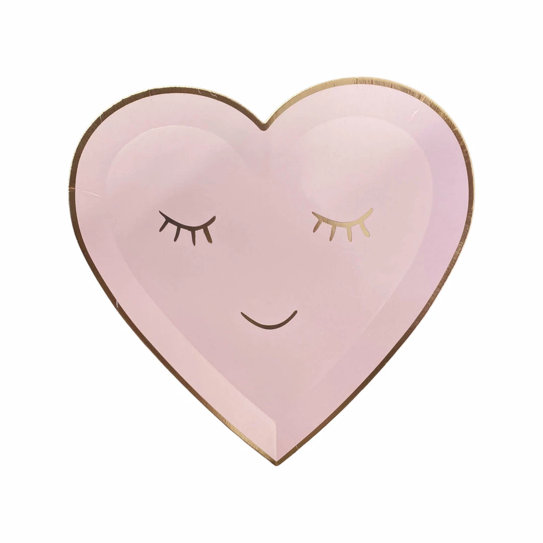 Puffnpop Pink Heart Plates 7" (8pcs) 3 Puffnpop Pink Heart Plates 7" (8pcs)