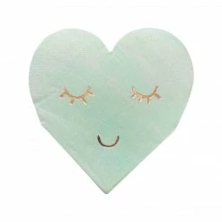 Puffnpop Mint Love Sleep Face Hearts Napkins (16pcs)
