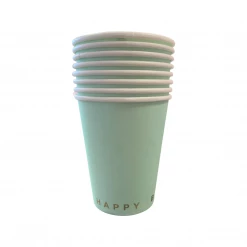 Puffnpop Happy Birthday Green Cups (8pcs)