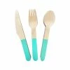 Puffnpop Green Wooden Cutlery Set (8sets)