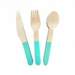 Puffnpop Green Wooden Cutlery Set (8sets)