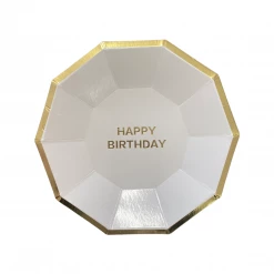 Puffnpop Happy Birthday White Plate 9" (8pcs)