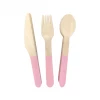 Puffnpop Pink Wooden Cutlery Set Tableware And Decorations