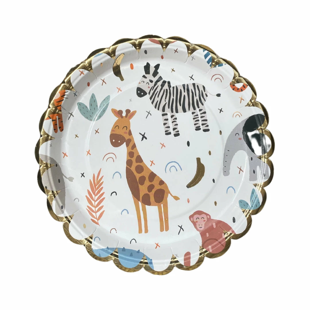 Puffnpop Happy Safari 9" Plates (8pcs) 3 Puffnpop Happy Safari 9" Plates (8pcs)
