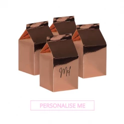 Puffnpop Tableware And Decorations Personalised DIY Milk Box Rose Gold (10pcs)