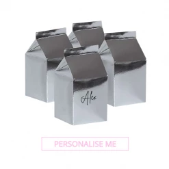 Puffnpop Personalised DIY Milk Box Silver (10pcs)