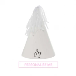 Puffnpop Tableware And Decorations Personalised DIY Party Hats White (10pcs)