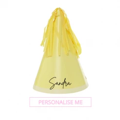 Puffnpop Personalised DIY Party Hats Yellow (10pcs)
