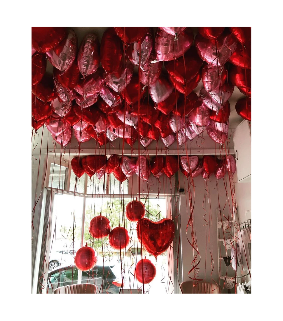 Puffnpop Ceiling Heart Balloons Setup Room Setup 2 Puffnpop Ceiling Heart Balloons Setup Room Setup