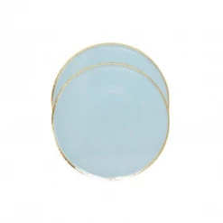 Puffnpop Blue Gold Rim Plates 9" (8pcs)