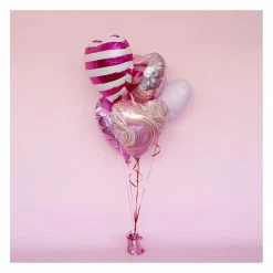 Puffnpop Balloon Bouquets PINK Patterned Valentine Heart Bouquet