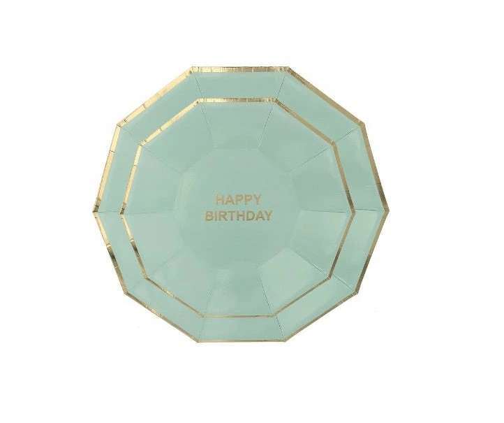 Puffnpop Happy Birthday Green Plates 9" (8pcs) Tableware And Decorations 3 Puffnpop Happy Birthday Green Plates 9" (8pcs) Tableware And Decorations