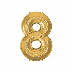 Puffnpop Bright Gold Supersized Number Number Balloons